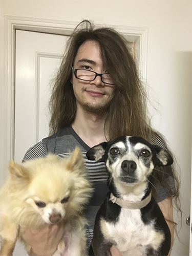 Me and my mischievous doggies.